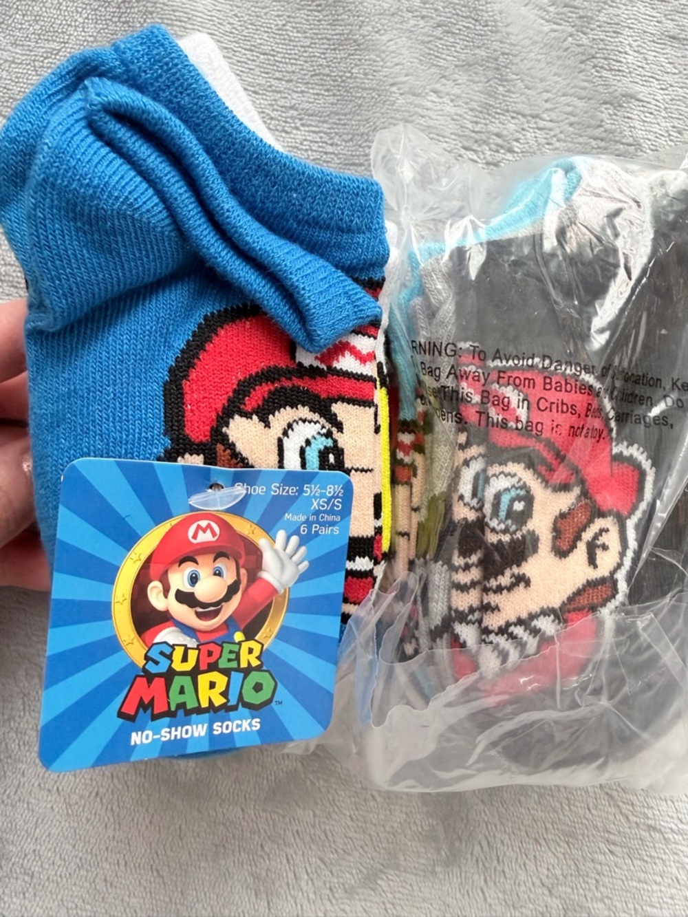 (12 Pairs ) Super Mario No-Show Kids Socks